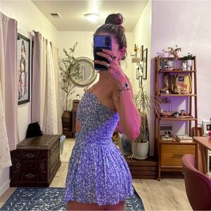 Skylar + Madison Blue and White Patterned Romper